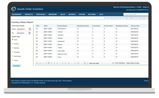 Goods Order Inventory