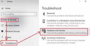 Use The Troubleshooter For Hardware