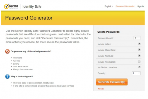 norton password generator