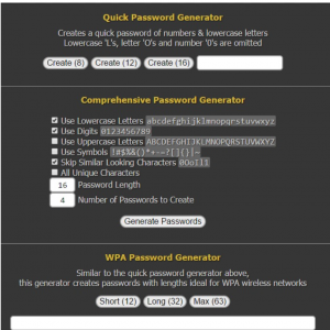 quick password generator