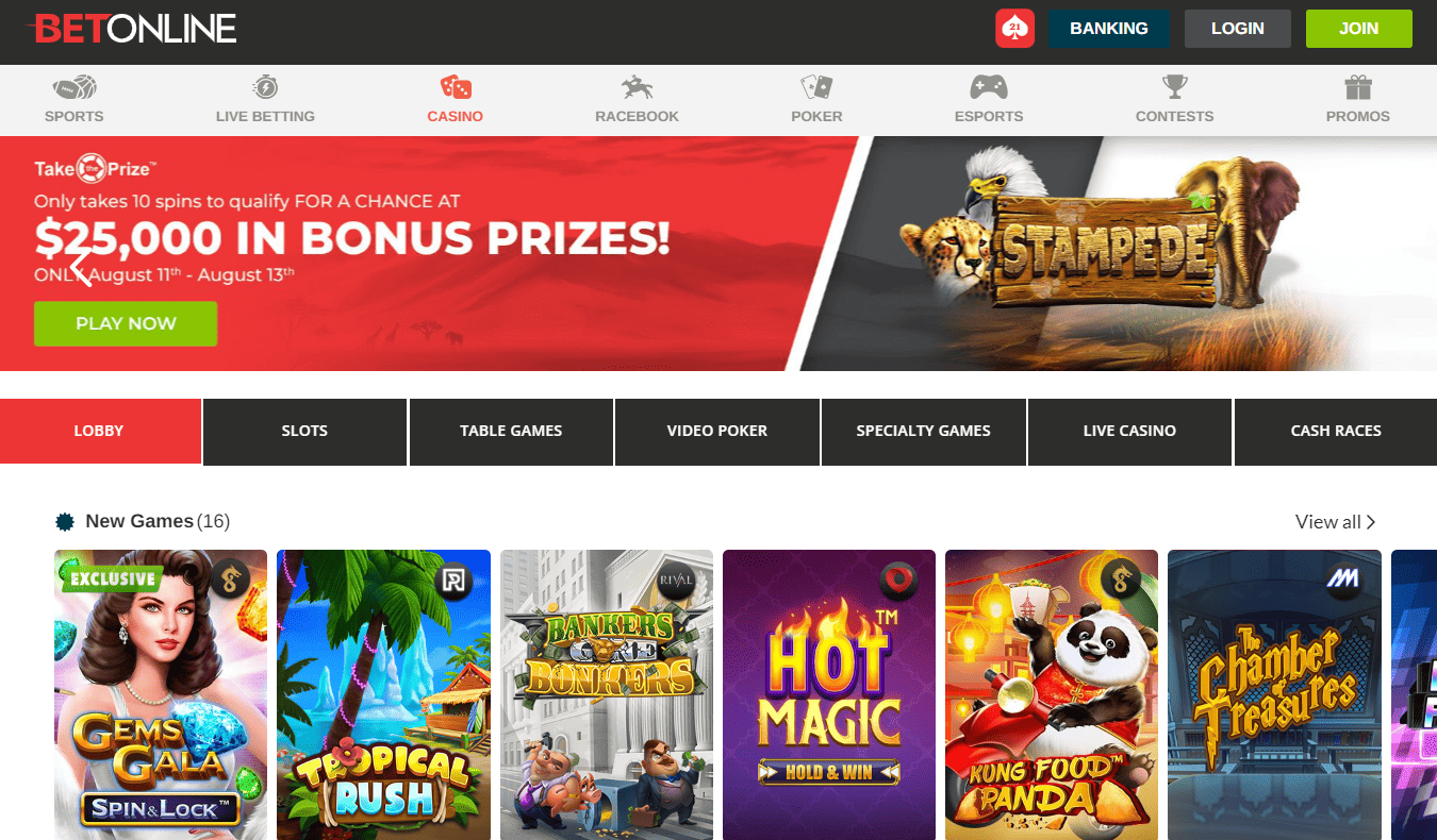 2. BetOnline: A betting site like EveryGame