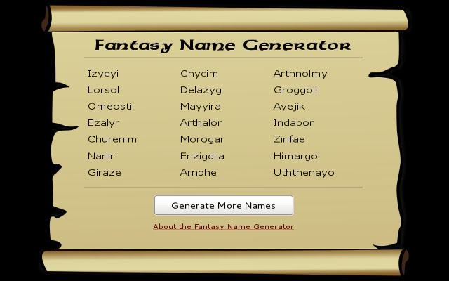 I understand that you'd want to think of some elegant fantasy names